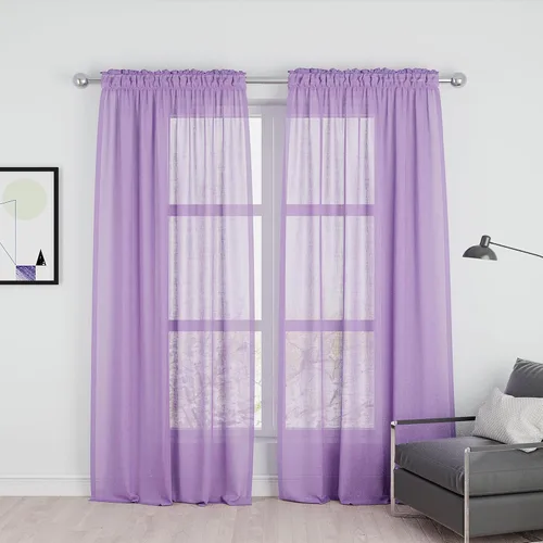 Vista 59 de UPOPO Paneles de Cortina Beige Pequeños Cortinas Transparentes de Gasa de 16 Pulgadas de Largo Cortinas de Cocina de Voile con Textura de Lino