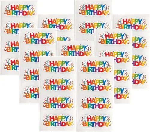 Vista 11 de Paper House Productions Calcomanías coloridas para velas de pastel de Velas de cumpleaños