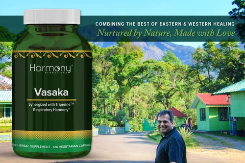 Vista 6 de Vasaka Sinergizado con Triperina Ayurvedic Herbal Respiratory Care 120 Cápsulas