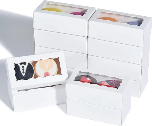 Vista 8 de 12 cajas de macarrón prémium de 4.17 x 2.16 x 1.37 pulgadas para 2, contenedores de macarrón, embalaje de macarrón para bodas, fiestas, regalos
