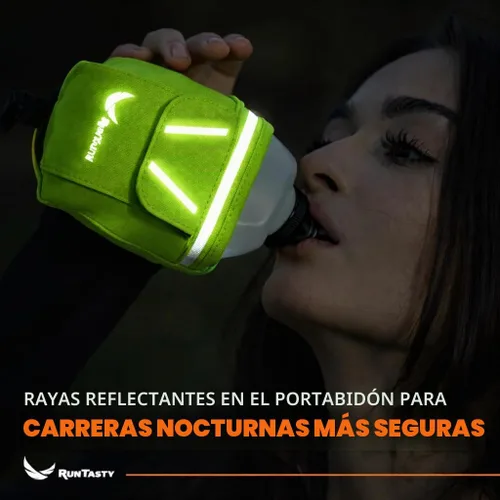 Vista 8 de Diversión para correr 2 en 1: botella de agua de mano de 12 onzas y complemento de cinturón para correr. Correas de diseño sin agarre en la mano
