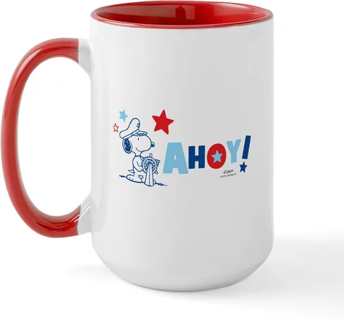 Vista 206 de CafePress SNOOPY Joe Cool - Taza de café de cerámica (15.0 fl oz)