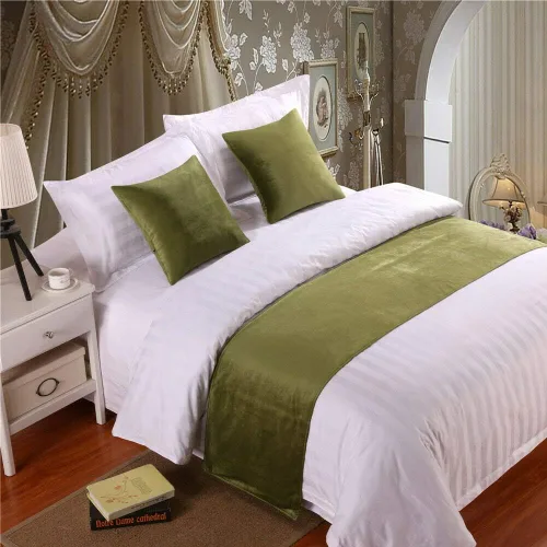 Vista 26 de Pañuelo de terciopelo de lujo, toalla de cola de cama, decoración de ropa de cama para el hogar, hotel, dormitorio