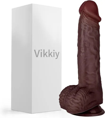 Vista 10 de Vikkiy Consolador realista de silicona suave de 7.3 pulgadas con potente Carne