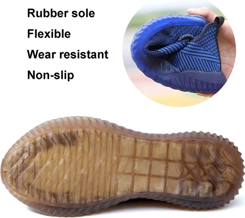 Vista 4 de SUADEX Zapatos de punta de acero para hombres y mujeres, zapatos de trabajo indestructibles, cómodos, ligeros, transpirables, de seguridad