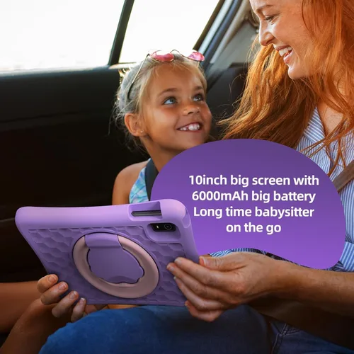 Vista 3 de plimpton Tablet infantil mejorada 2026, tableta Android 15 de 10 pulgadas para niños con funda incluida, Octa-Core, Google Kids Space, control