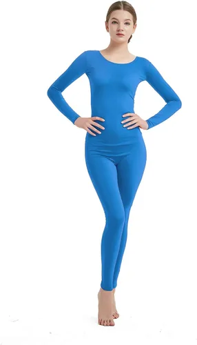 Vista 24 de Full Bodysuit Mono de una pieza para mujer de manga larga, de lycra, estilo zentai Negro