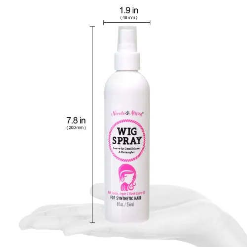 Vista 2 de Nicole & Alyssa ] Spray de peluca para cabello sintético de 8 onzas + tamaño de viaje