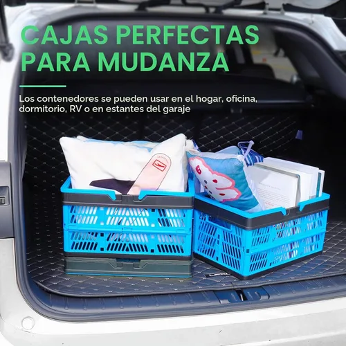 Vista 3 de Paquete de 3 cestas de almacenamiento plegables, cajas de plástico