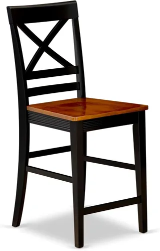 Vista 12 de East West Furniture AMQU3-BCH-W - Juego de cocina antiguo de 3 piezas que contiene una mesa redonda con pedestal y 2 sillas de comedor, 36 x 36