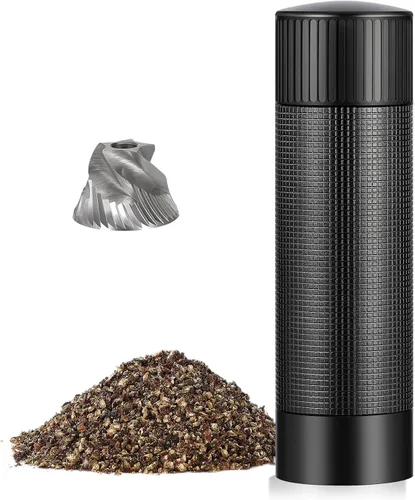 Vista 10 de Molinillo de pimienta manual resistente de grosor ajustable 10X Fast Grind, External 12-Level Coarseness Adjuster, Aerospace Aluminum with Steel
