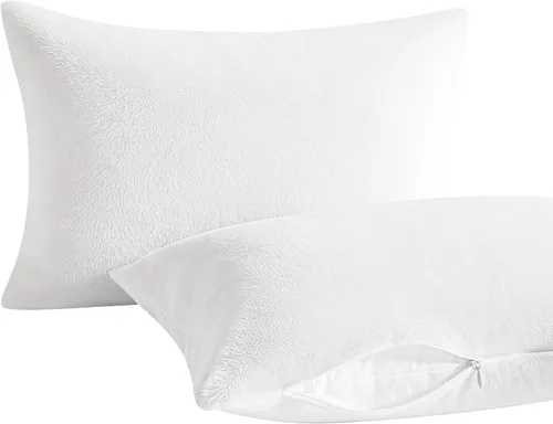 Vista 10 de NTBAY Paquete de 2 almohadas con fundas de almohada de algodón egipcio, relleno alternativo de algodón suave de 13 x 18 pulgadas, almohadas sobre