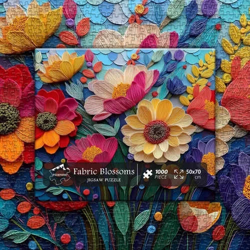 Vista 8 de Rompecabezas de flores coloridas para adultos, rompecabezas floral de plantas quilladas, arte de tela, rompecabezas de jardín de flores de primavera