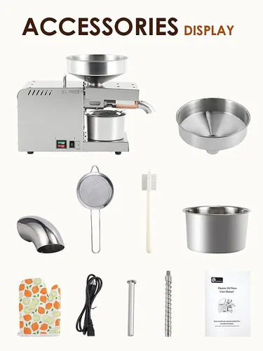 Vista 8 de CGOLDENWALL Máquina de prensa de aceite, extractor de aceite automático con doble control de temperatura, expulsor de aceite frío/caliente para uso