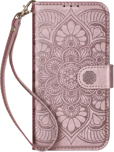 Vista 13 de Funda tipo cartera para iPhone 11, bloqueo RFID, soporte para 3 tarjetas con ranura para tarjetas de crédito, funda protectora magnética de piel