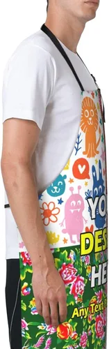 Vista 4 de Delantales impermeables personalizados para diseñar tu propia imagen, logotipo, texto, añadir fotos, delantal para cocinar hornear, 33 x 27.5