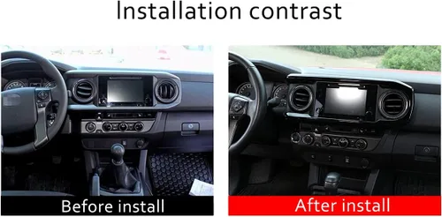 Vista 2 de YIWANG - Cubierta para panel de salpicadero de consola central de ABS para Toyota Tacoma 2016-2020, accesorios de coche de conducción izquierda Negro