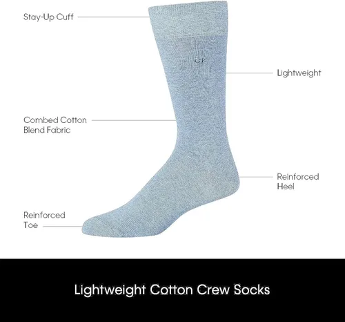 Vista 3 de Calvin Klein Calcetines de vestir para hombre, calcetines ligeros de mezcla de algodón (paquete de 4)