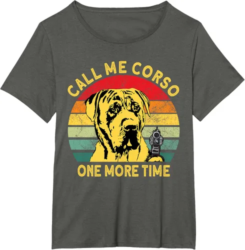 Vista 17 de Canary Dog Dad Call Me Corso Once More Perro Presa Canario Camiseta, Negro