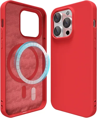 Vista 19 de oakxco Funda de silicona para iPhone 12 Pro Max, magnética, compatible con carga inalámbrica Magsafe, cubierta protectora de goma suave y delgada