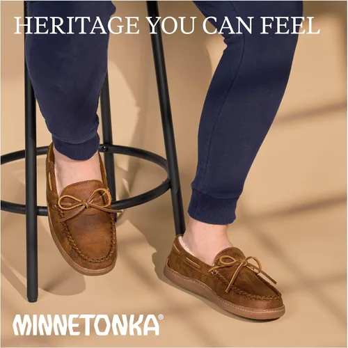 Vista 6 de Minnetonka - Pantuflas con suela rígida y forro de pelo para hombre