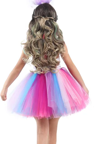Vista 3 de Tutu Dreams Summer 4 Colors Mermaid Dress for Girls with Headband Birthday Party Gifts Dress Up Clothes