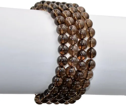 Vista 3 de AD Beads - Pulsera elástica de cuentas redondas naturales de 516 pulgadas