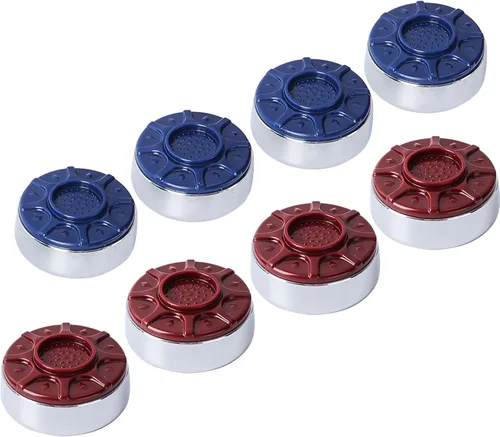 Vista 8 de GSE Games & Sports Expert Juego de 8 discos de tejo de 2-1/8" o 2-5/16" para accesorios de mesa de tejo (cromo/bronce) for Shuffleboard Table