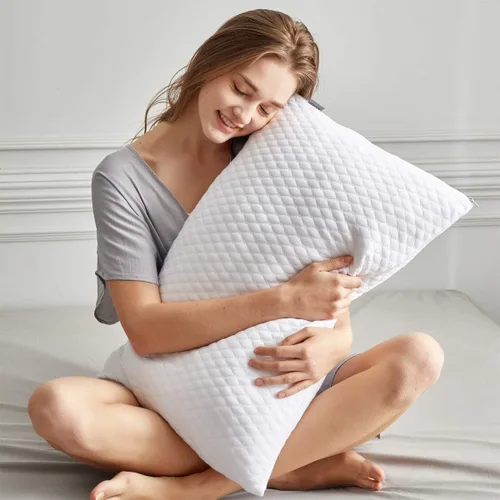 Vista 3 de NTCOCO Almohadas de cama de espuma viscoelástica trituradas para dormir, tamaño estándar, con almohada hipoalergénica extraíble lavable para dormir