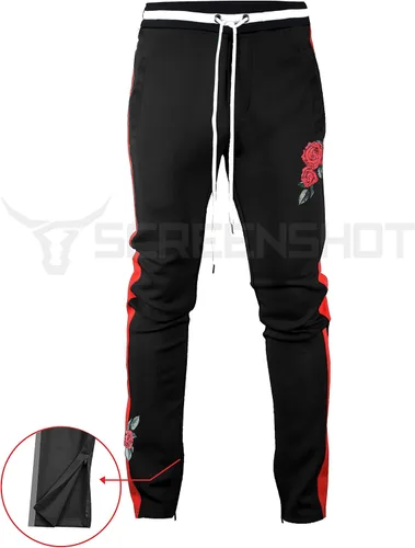 Vista 3 de Screenshot - Pantalones deportivos con cinta lateral estilo Hip Hop, ajuste ceñido, para hombre