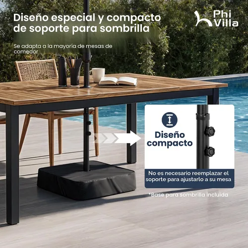 Vista 7 de PHI VILLA Sombrillas para patio al aire libre de 13 pies con base incluida, sombrilla rectangular de doble cara de 2 niveles para exteriores