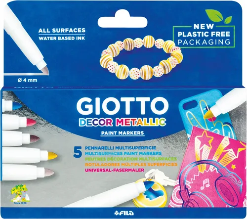 Vista 3 de ESTUCHE 5 ROTULADORES Giotto DECOR METAL SURTIDOS