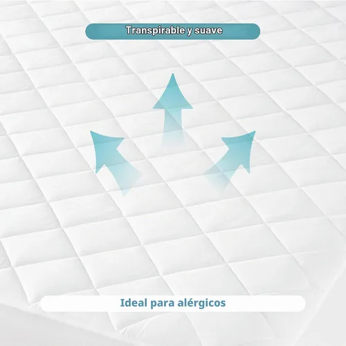 Vista 6 de Bare Home Cubrecolchón acolchado (individual) – Funda de colchón refrescante – Fácilmente lavable – Funda elástica ajustable para colchón – Elástico