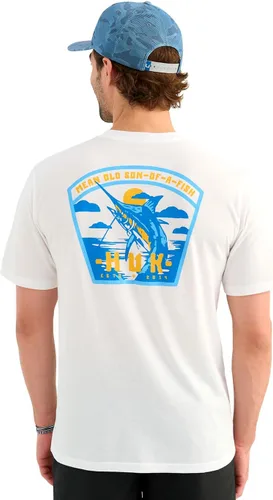 Vista 62 de HUK Mens Fishing Graphic Tee, Performance Short Sleeve, Quick-Dry Bass Bones - Búho nocturno