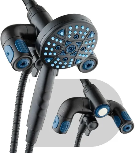 Vista 11 de AquaCare Polaris - Cabezal de ducha de alta presión de múltiples zonas con 208 ajustes y sistema de combinación de 3 vías con mango de acoplamiento
