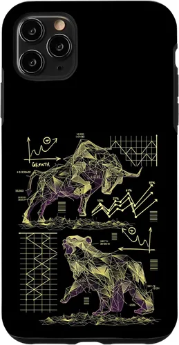 Vista 13 de Shareholder Stock Market Bull vs Bear Stock Trader Case for iPhone 17