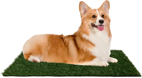 Vista 11 de Almohadilla de Césped Artificial para Orina de Cachorros para Perros y Mascotas Pequeñas - Almohadillas de Césped Reutilizables de 4 Capas de 16x20