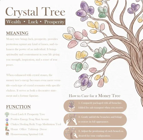 Vista 7 de Nupuyai Árbol de cristal de cuarzo curativo natural hecho a mano con base de resina de piedras redondas de chakras, alambre de cobre, bonsái