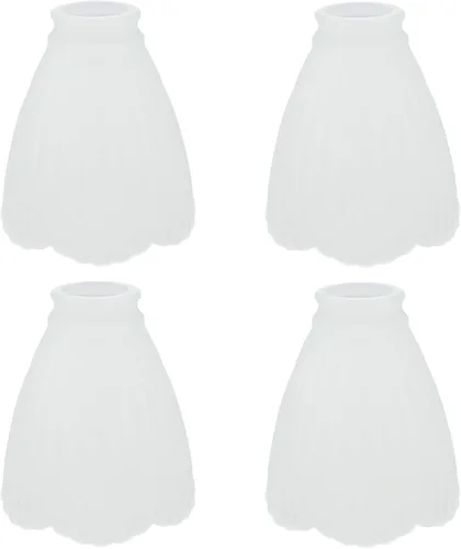 Vista 25 de Aspen Creative 23178-65-4 Pantalla de vidrio de repuesto para ventilador de techo con forma de campana de alabastro transicional, ajuste de 2-1/8