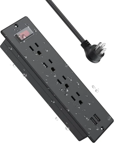 Vista 9 de Jgstkcity Regleta de alimentación empotrable USB C de 20 W, protector de sobretensiones impermeable, toma de corriente de escritorio para muebles, 2