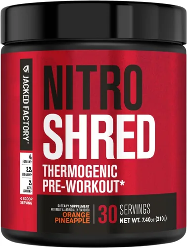 Vista 14 de Jacked Factory - Nitrosurge Shred, suplemento preentrenamiento - Potenciador de energía, aumento de fuerza, concentración, bombeo potente