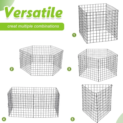 Vista 6 de Zubebe Paquete de 10 protectores de plantas de alambre pequeño, protectores cuadrados para plantas de animales, jaula de malla de alambre de pollo