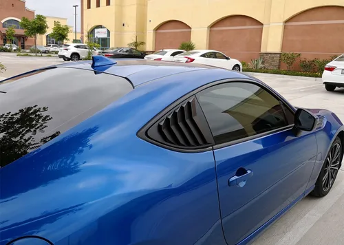 Vista 6 de iJDMTOY Ventana lateral trasera izquierda/derecha con acabado mate estilo carreras, ventanilla de aire/persiana compatible con Scion FR-S 2013-2016
