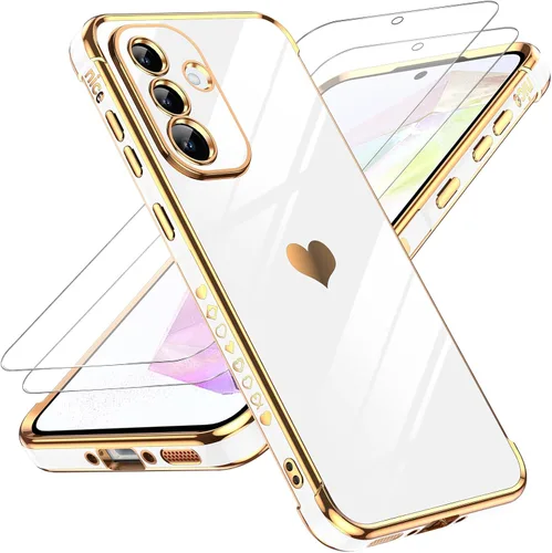 Vista 54 de LeYi Funda para Motorola-G 2025: Love Heart Plating Luxury, Negro