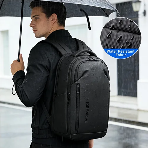 Vista 7 de Mochila de viaje para laptop expandida, Negro, Grande, Mochila expandida Travel-Friendly, Interior Compression Straps, Water-Resistant 1800D