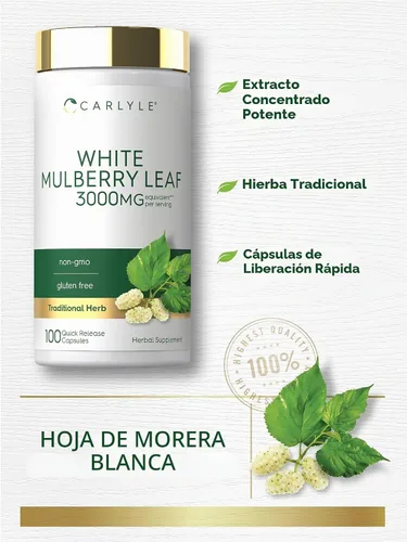Vista 4 de Carlyle Extracto de hoja de morera 100 cápsulas