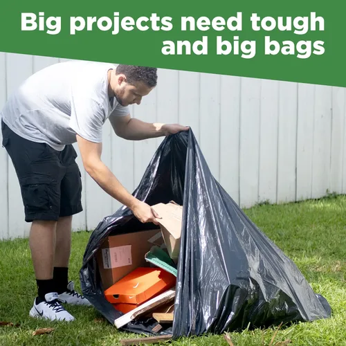 Vista 10 de ToughBag Bolsas de basura extra grandes de 95-96 galones, bolsas de basura negras de 61 x 68 pulgadas, 50 unidades de grosor de 1.2 mil de grosor