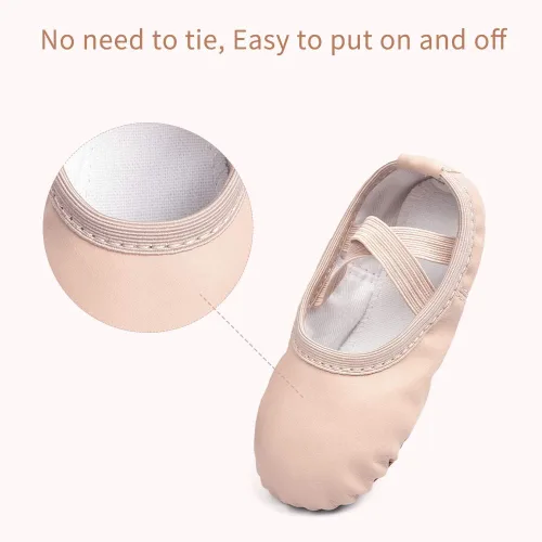 Vista 4 de Stelle Ballet Shoes for Girls Boys Close-Fit PU Professional Dance Slippers for Toddler/Little Kid/Big Kid