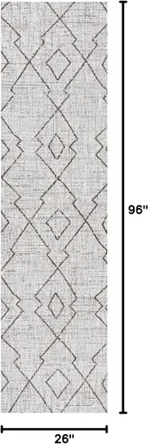 Vista 2 de Eyely BMS128A-28 - Alfombra tribal de Papá Noel Mónica Carwa con diseño de enrejado de diamantes para interiores y exteriores, estilo bohemio