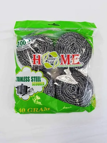 Vista 2 de Uniware Estropajo de metal de acero inoxidable resistente para todos los usos de la cocina, paquete de 2 (1.41 oz)